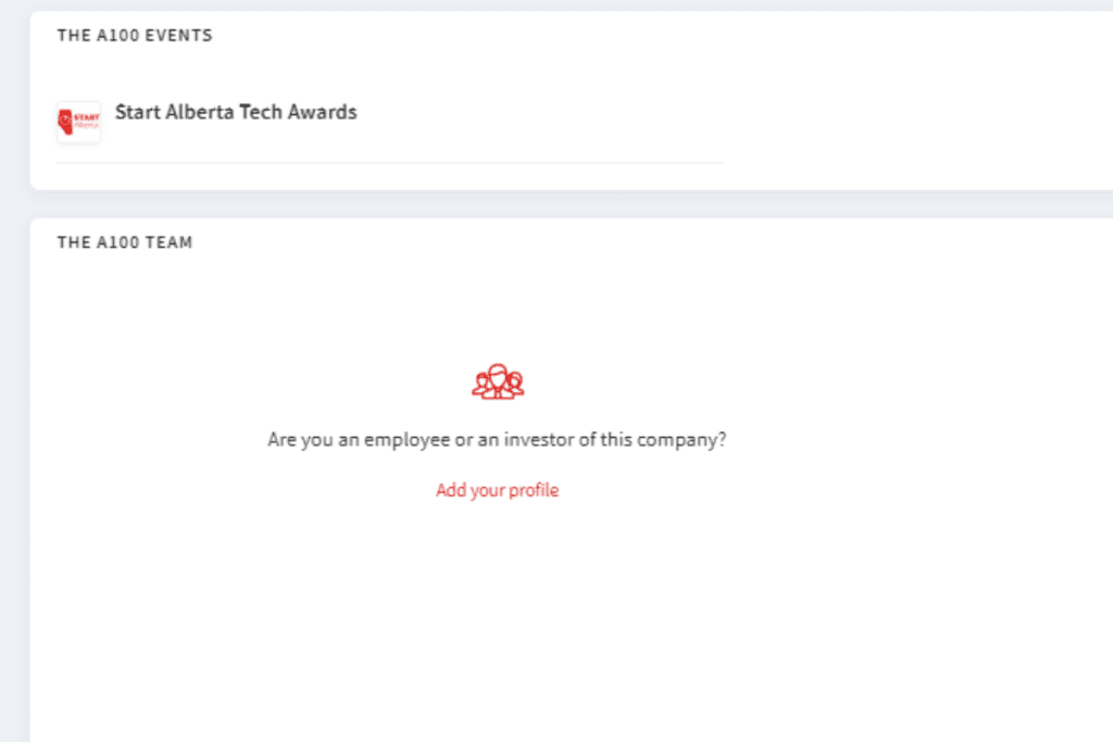 Add your profile to your company profile on the Start Alberta database